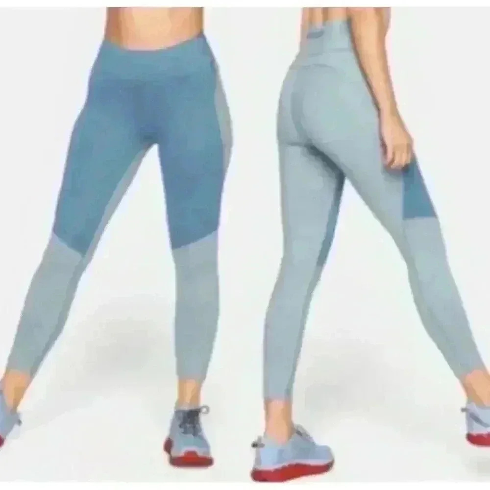 Outdoor Voices TechSweat 3/4 Two-Tone Leggings Slate/Provincial Blue Size M - Picture 2 of 6